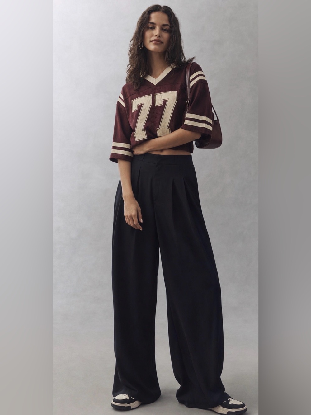 Anthropologie Maeve Black Wide-Leg High-Waist Trousers